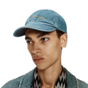 Song for the Mute Mens Logo Washed Denim Baseball Cap 241-CAP004-WDNMBLU Blue OS